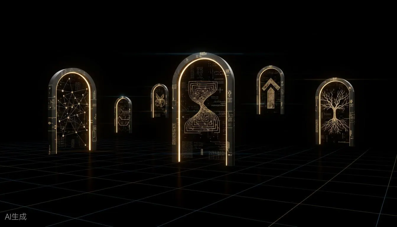 Anonymous profile cards glowing inside a dark discovery interface