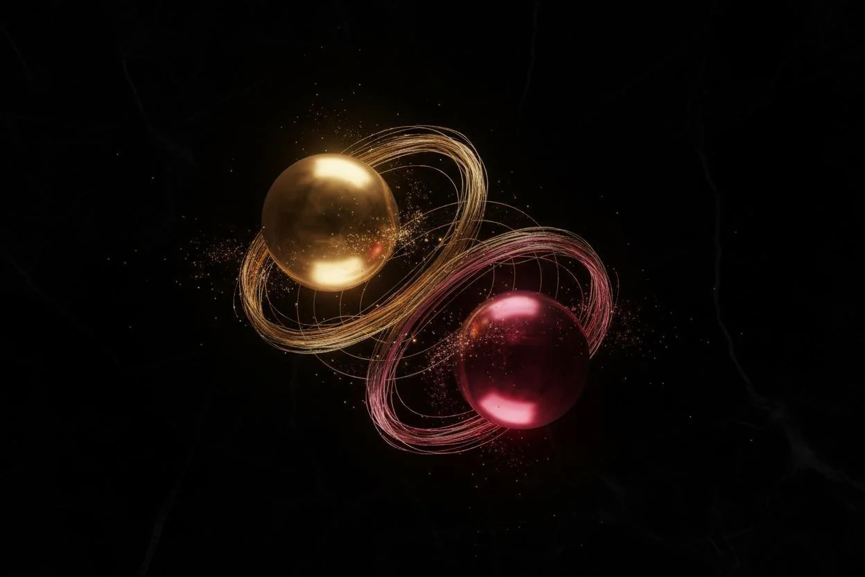 Two glowing orbs illustrating cash domination dynamics